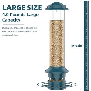 Mangiatoia per uccelli a prova di scoiattolo in metallo Premium 4 libbre di capacità facile da appendere forniture per uccelli all'aperto che attirano uccelli e battono scoiattoli - Product Image 3