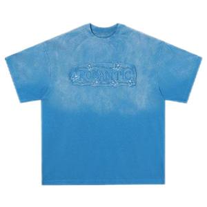 Patrón sólido Retro Acid Wash Gradient Sportswear Camiseta 100% algodón suelta manga corta Street Fashion de Y2K - Product Image 1