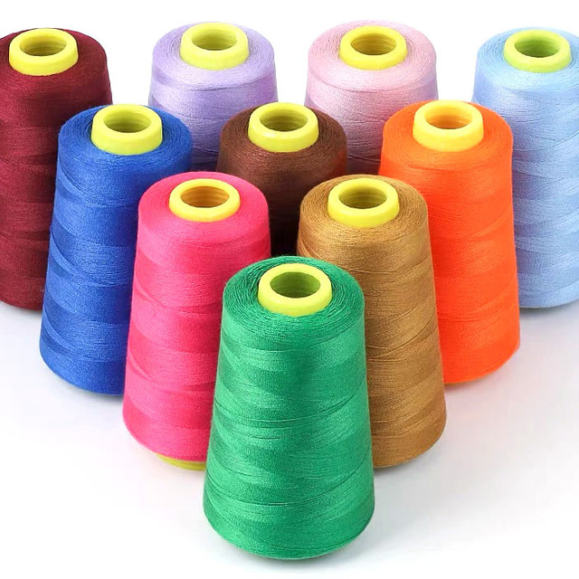High Tenacity Dyed Threads for Sewing Machine High Quality 5000 Yards 40/2 100% Polyester Cone Spun Thread