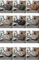 Sofá Italiano de Cuero Genuino de Lujo, Muebles para el Hogar, Sofá Moderno Minimalista para Sala de Estar