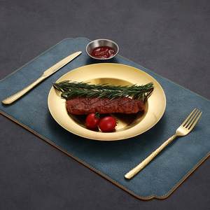 Stainless Steel Round Plate Gold Finish Shallow Dish For Hotel Meals And Household Use - Product Image 1