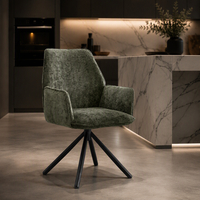 Fauteuils de salle à manger en tissu rembourré avec pieds en métal, design simple, pour restaurant, maison et cuisine - Vente en gros