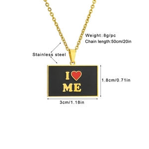 Collares <span class=keywords><strong>de</strong></span> Acero Inoxidable con Colgante <span class=keywords><strong>de</strong></span> Letras <span class=keywords><strong>para</strong></span> el Día <span class=keywords><strong>de</strong></span> San Valentín, con la Frase 'I Love Me', 'My Dad', 'Mom', 'Emo', 'Boyfriend', 'Girlfriend', Joyería Moderna al por Mayor - Product Image 6