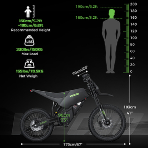 Factory Vipcoo H6 Electric Dirt Pit Bike Mountain Bike Electric Motorcycle Lithium Batteries Moto Electrica Motorbike - Product Image 6