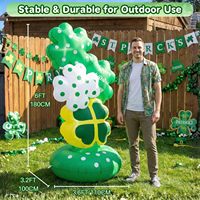 Trèfles porte-bonheur gonflables géants de 6 pieds pour la Saint-Patrick, avec lumières LED intégrées, vert irlandais, décoration de fête pour l'extérieur et l'intérieur