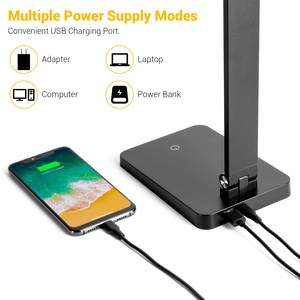 Lámpara de Escritorio LED <span class=keywords><strong>Greenergy</strong></span> de Excelente Calidad, Moderna, DC E26, 3 Niveles de Intensidad Regulable, Control Táctil, Aluminio+ABS, Temperatura de Color 3500/4500/6000K - Product Image 4