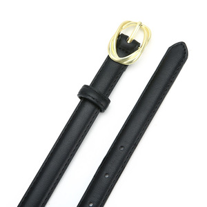 Ceinture en cuir véritable Tiyo pour femme, noire, en cuir de vachette, avec boucle ardillon géométrique en alliage, style décontracté, durable, 3,0 cm, idéale pour les jeans - Product Image 5