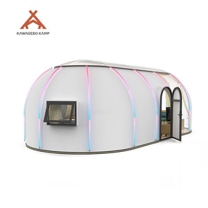 Dôme de restaurant <span class=keywords><strong>bulle</strong></span> géodésique préfabriqué en polycarbonate PC Kawagebo Kamp (KK) de 4 m / 13,1 pi de largeur, ovale, pour glamping - Product Image 6