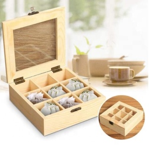 Boîte de rangement pour sachets de thé en bois de pin et bambou de style campagnard avec design imperméable, capacité de 1 à 3 L, multifonctionnelle pour les infusions de thé - Product Image 2