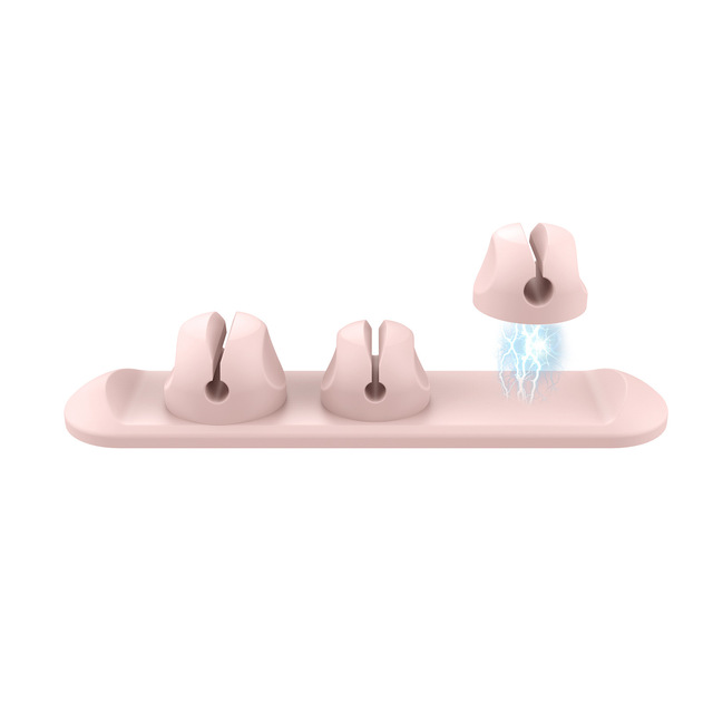 Magnetic silicone Cable Organizer Desktop Data Cable Clips Cord Holder Fixed Storage Organizer Stand for Home Office Desk