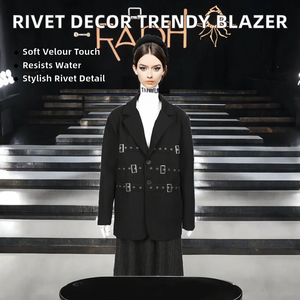 <b>Spring</b> and Summer Trend High-end Solid Tuxedo Suits Pockets Waterproof <b>Women's</b> Suit <b>Jacket</b> - Product Image 2