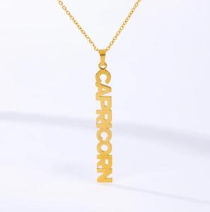 Custom Name Personalized Stainless Steel 18K Gold Plated <strong>Vertical</strong> Necklace Trendy Link <strong>Chain</strong> for Anniversary Occasions - Product Image 1