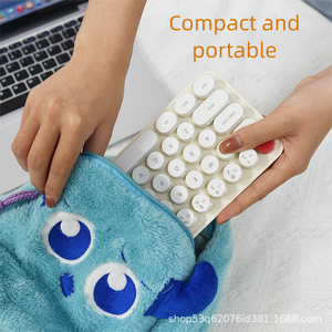 Mini clavier et souris sans fil USB 2,4 G rose multicolore, touches multimédias, faible consommation d'énergie, longue autonomie, 68 touches pour - Product Image 5