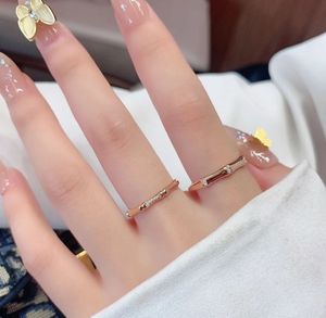 Anillo de Diamantes Naturales Xinfly Pawnable Promise, Joyería Fina de Oro Sólido de 18k, Diseño de Onda de Agua y Bambú, para Parejas, Anillo de Boda para Enamorados - Product Image 5