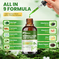Gouttes Biokom OEM à la saveur de pomme verte, corossol, algues marines, moringa, origan, curcuma pour l'énergie, le soutien immunitaire, antioxydant, soutien digestif