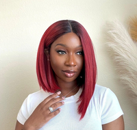 Vente en gros de perruque de cheveux humains péruvienne Bob Lace Front, perruque transparente sans colle Lace Bob, perruque Bob courte pas cher 13*4 Lace Frontal
