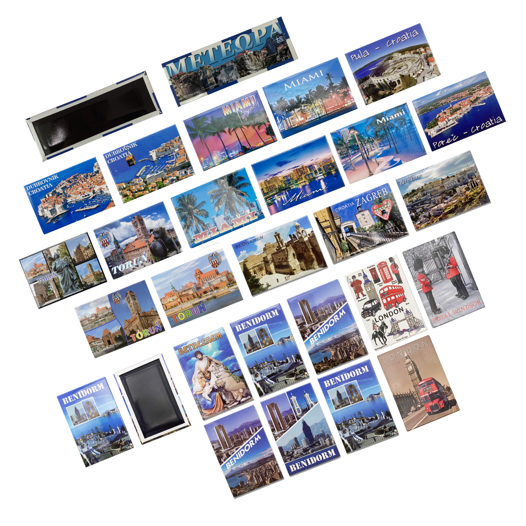 Souvenir turistici magneti in latta regalo foto economiche personalizzate magnete per frigorifero in metallo da tutto il mondo