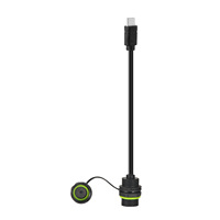 Câble USB-C étanche IP68 pour montage sur panneau extérieur avec blindage tressé et gaine en PVC, rallonge de données USB-C mâle vers femelle avec protection