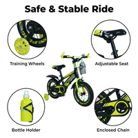 Vélo enfant personnalisé en usine, cadre en acier haute teneur en carbone, amortisseur, avec roues d'apprentissage et porte-bouteille – Prix abordable