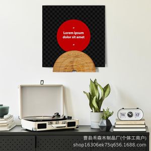 Wooden Vinyl Record Display Rack Wall Mounted Natural Wood Storage <b>Stand</b> For <b>Cd</b> Rack Rustic Design - Product Image 3