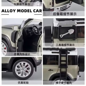 Gran <span class=keywords><strong>1</strong></span>/<span class=keywords><strong>18</strong></span> <span class=keywords><strong>Land</strong></span> <span class=keywords><strong>Rover</strong></span> <span class=keywords><strong>Defender</strong></span> SUV todoterreno aleación modelo coche Diecast juguete colección de coches simulación sonido luz regalos para niños - Product Image 3