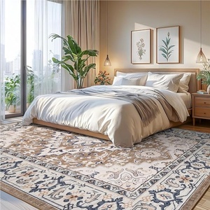 Sang trọng hiện đại sợi nhỏ phẳng dệt Latex ủng hộ không thấm nước & chống trượt thảm sàn cho phòng khách phòng ngủ nhà - Product Image 1