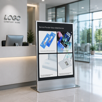 Cadre d'affichage LED magnétique A4 Slim pour menu, avec prise USB, boîte lumineuse de table double face pour publicité, 10000K IP20