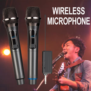 Sistema de Micrófono Inalámbrico Profesional W102 UHF, Micrófonos Dinámicos Dobles de Mano, Cancelación de Ruido, Luces LED, Recargables - Product Image 6