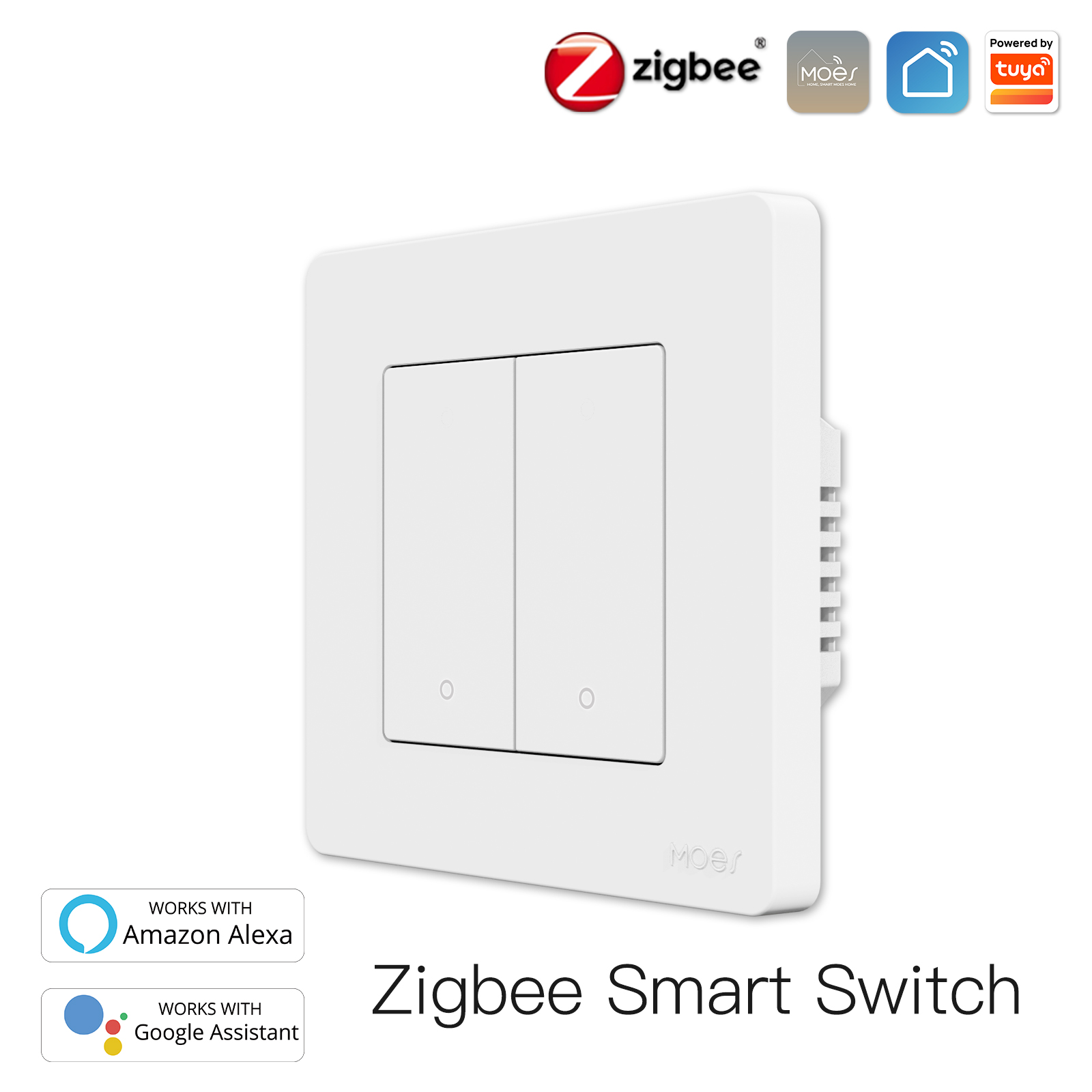 Zigbee bianco 2gang
