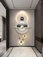 Peinture décorative pour hall d'entrée, lampe suspendue en métal avec éclairage LED, peinture murale pour restaurant, art décoratif pour la maison