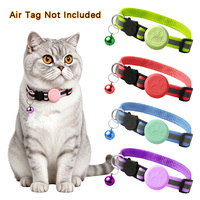 Collier de chat réglable en gros, anti-perte, avec support en silicone réfléchissant pour Airtag et traceur GPS