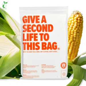 Fonte da fábrica de amido de milho biodegradáveis aderência selo sacos de embalagem saco de roupas com zíper reclosable sacos de plástico