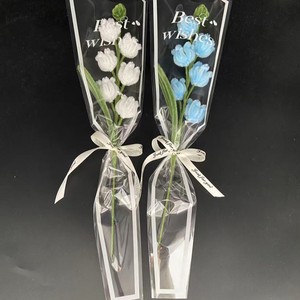 <span class=keywords><strong>Fiori</strong></span> Artificiali Campanula di Maggio Pronti all'Uso su Bastoncini Attorcigliati in Lana, <span class=keywords><strong>Fiori</strong></span> Artigianali all'Uncinetto per Bouquet, Decorazioni per Casa e Matrimoni - Product Image 4