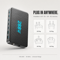 Station de charge USB C 288W 8 ports, chargeur de bureau GaN PD3.0 100W QC, câble rétractable (6 Type-C/2 USB) pour ordinateur portable/tablette