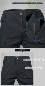 Pantaloni Cargo Tattici Casual da Uomo in Policotone Multi-Tasca Stile Combattimento Vita Media 4 Colori Tinta Unita - Product Image 4