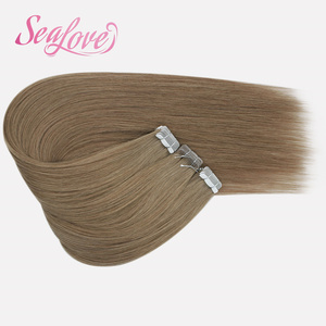 Extensioni per capelli umani Remy marroni da 22 pollici a doppia trama, senza perdita di capelli, con nastro adesivo, per salone - Product Image 1