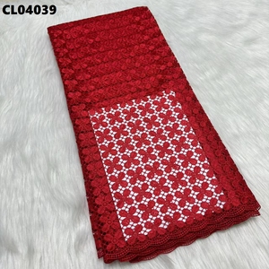 Alta calidad Oem buen precio última tela de encaje de guipur africano Aso Ebi tela elegante y có<span class=keywords><strong>moda</strong></span> Colthe para mujeres nigerianas - Product Image 6