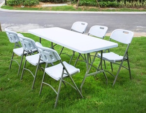<span class=keywords><strong>Mesa</strong></span> Plegable Rectangular de Plástico de 4 Pies al por Mayor, Plegable por el Centro, Portátil, para Banquetes, Comedor, Alquiler para Bodas y Fiestas - Product Image 6