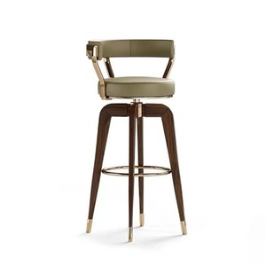 Taburete Alto Moderno <span class=keywords><strong>de</strong></span> <span class=keywords><strong>Madera</strong></span> Maciza con Respaldo Ligero para Comedor, Hogar, Bar, Restaurante, Uso Comercial - Product Image 4