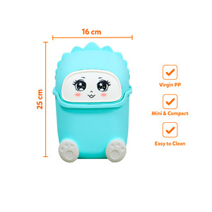 Cute Cartoon Mini Desktop Waste <b>Bin</b> Flip <b>Lid</b> Trash Can Compact <b>Plastic</b> Garbage Container PP Material Durable VI HUNG <b>PLASTIC</b> - Product Image 5