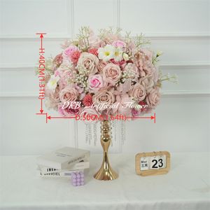 DKB Centros de Mesa de Rosas Artificiales de Seda de Tacto Real Grandes, Blancas y Rosas, Decoraciones para Mesas de Boda, Tamaños al por Mayor, Bola de Flores - Product Image 2