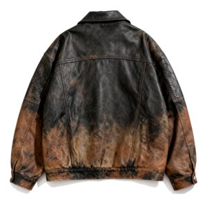 YOUMI Servizio OEM Personalizzato <span class=keywords><strong>Giacca</strong></span> Invernale da <span class=keywords><strong>Uomo</strong></span> in Pelle PU Tie-Dye con Cerniera, Impermeabile <span class=keywords><strong>e</strong></span> Antivento, Stile Streetwear - Product Image 2