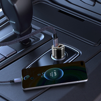 Cargador de Coche de 38 W con Carga Rápida 2 en 1, Adaptador de Cargador de Teléfono para Coche con USB Tipo C para iPhone, Cargador de Coche Portátil de Carga Rápida