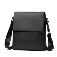 Bolso Bandolera de Cuero Premium para Hombre, Estilo Vintage, Ligero, con Solapa, para Negocios