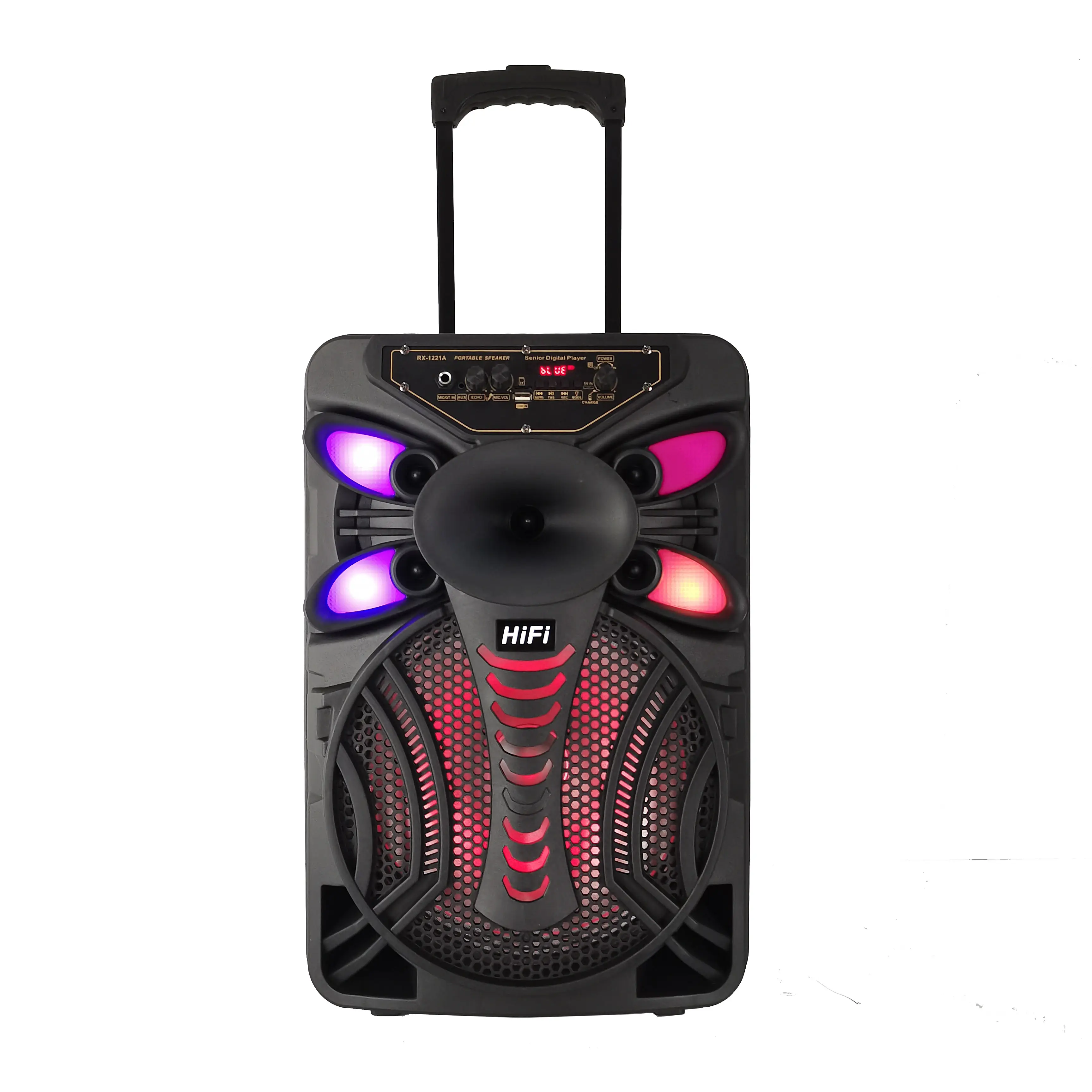 Mobiler Lautsprecher der RX-Serie 12-Zoll-Bass-Audio Hochwertiges HiFi-Soundsystem RGB-LED-Leuchten Heimkino-Karaoke-Lautsprecher