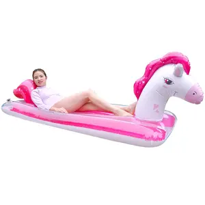 Customized PVC Swimming pool Unicorn Inflatable Lilo Air Mattress Water Floating Bed Inflatable Pool Float For Adult