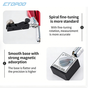 Supporto Magnetico Universale per Calibrazione, Base di Calibrazione di Alta Qualità, Supporto per Quadrante a Leva Percentuale, Base Robusta con Interruttore - Product Image 5