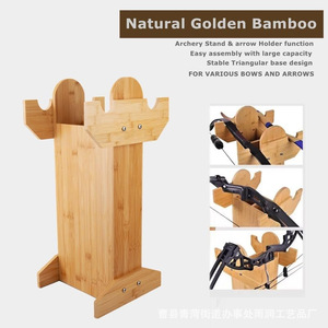 Soporte de suelo de madera de bambú para arco, quiver de tiro con arco, almacenamiento de flechas, soporte tradicional para arco recurvo y compuesto - Product Image 2