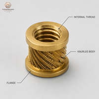 Set Insert Berulir Kuningan dengan Motif Knurled, Mur Heat Set untuk Pencetakan 3D, Bagian Cetakan Injeksi, Pengikat Ulir yang Dapat Digunakan Kembali