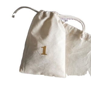 Petite pochette en coton anti-poussière avec cordon de serrage double, pochette recyclable pour artisanat, autocollants, cadeaux, bougies et cadres photo - Product Image 1